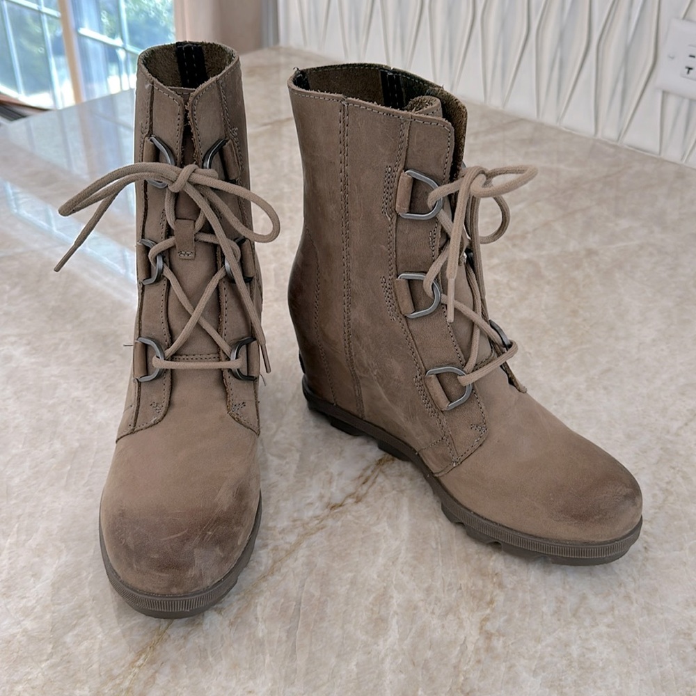 Sorel Tan Hidden Wedge Bootie